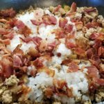 Skillet of Bacon Fried Miracle Rice