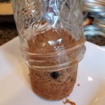 Mason jar cake sliding out of jar